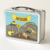 建築トラックサイトテーマ学校 メタルランチボックス (裏面)