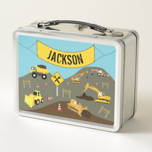 建築トラックサイトテーマ学校 メタルランチボックス (裏面)