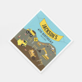 建築トラックサイトテーマ誕生日パーティー スタンダードランチョンナプキン (角)