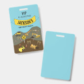 建築トラックサイトテーマ誕生日パーティー バッジ (正面＆裏面)