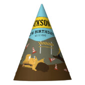 建築トラックサイトテーマ誕生日パーティー パーティーハット (正面)