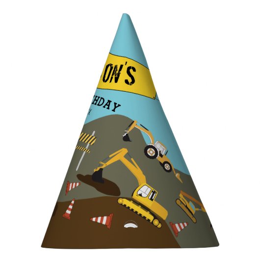 建築トラックサイトテーマ誕生日パーティー パーティーハット (右)