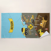 建築トラックサイトテーマ ビーチタオル (正面)