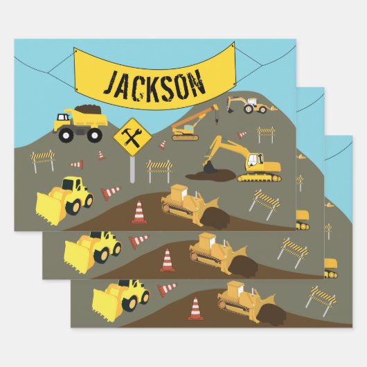 建築トラックサイトテーマ ラッピングペーパーシート (セット)