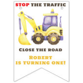 建築トラックショベルバースデーパーティー バンティングフラッグ (第2の旗)