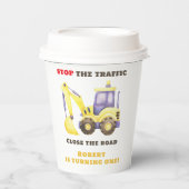 建築トラックショベルバースデーパーティー 紙コップ (正面)