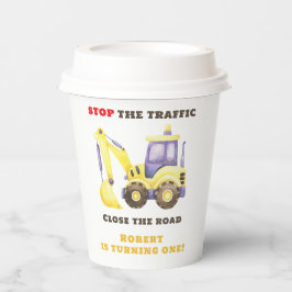建築トラックショベルバースデーパーティー 紙コップ