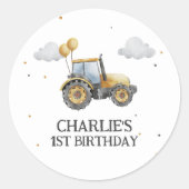 建築トラックシンプルミニマル誕生日 ラウンドシール (正面)