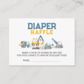 建築トラックダイガー、おむつラッフルチケット エンクロージャーカード (正面)