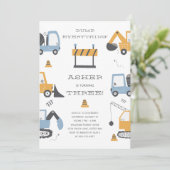 建築トラックダンプすべて誕生日パーティー 招待状 (スタンド正面)