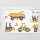 建築トラックテーマ共同誕生日写真 招待状 (裏面)