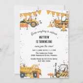 建築トラックテーマ共同誕生日 招待状 (正面)