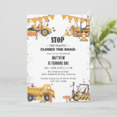 建築トラックテーマ共同誕生日 招待状 (スタンド正面)