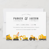 建築トラックテーマ共同誕生日 招待状 (正面)