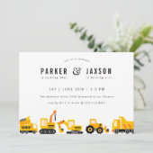 建築トラックテーマ共同誕生日 招待状 (スタンド正面)