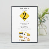 建築トラックテーマ誕生日パーティー 招待状 (スタンド正面)