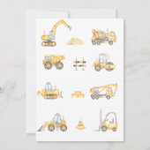 建築トラックテーマ誕生日パーティー 招待状 (裏面)