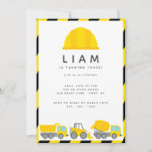 建築トラックテーマ誕生日パーティー 招待状 (正面)