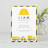 建築トラックテーマ誕生日パーティー 招待状 (スタンド正面)