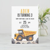 建築トラックテーマ誕生日招待状 サンキューカード (スタンド正面)