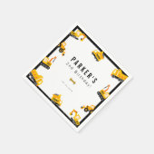 建築トラックテーマ誕生日 スタンダードカクテルナプキン (角)