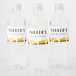 建築トラックテーマ誕生日 ペットボトルラベル