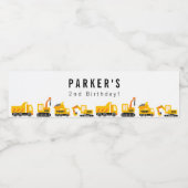 建築トラックテーマ誕生日 ペットボトルラベル (シングルラベル)