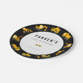 建築トラックテーマ誕生日 ペーパープレート (アングル)