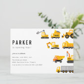 建築トラックテーマ誕生日 招待状 (スタンド正面)