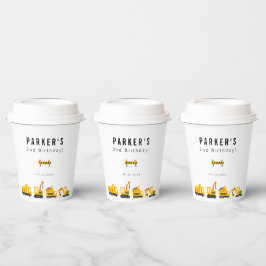 建築トラックテーマ誕生日 紙コップ