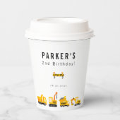 建築トラックテーマ誕生日 紙コップ (正面)