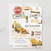 建築トラックテーマ3rd誕生日パーティー 招待状 (正面)