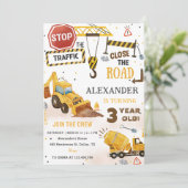 建築トラックテーマ3rd誕生日パーティー 招待状 (スタンド正面)