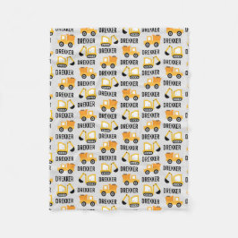 建築トラックディガー&ダンプトラックベビー空白の フリースブランケット