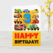 建築トラックハッピーボーイの誕生日 カード (黄色い花)