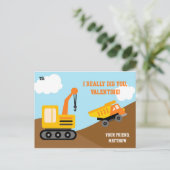 建築トラックバレンティンズデイカードキッズ(男の子) シーズンポストカード (スタンド正面)