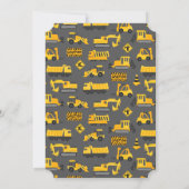 建築トラックバースデーパーティーグレー招待状 招待状 (裏面)