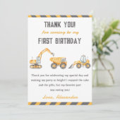 建築トラックバースデーパーティーサンキューカード 招待状 (スタンド正面)