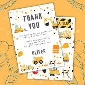 建築トラックバースデーパーティーサンキューカード 招待状