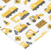 建築トラックバースデーパーティーパターンホワイト テーブルクロス (アングル)