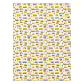 建築トラックバースデーパーティーパターンホワイト テーブルクロス (正面)