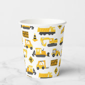 建築トラックバースデーパーティーパターンホワイト 紙コップ (裏面)