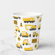 建築トラックバースデーパーティーパターンホワイト