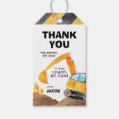 建築トラックバースデーパーティーメッセージカード ギフトタグ (正面)