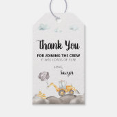 建築トラックバースデーパーティーメッセージカード ギフトタグ (正面)