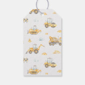 建築トラックバースデーパーティーメッセージカード ギフトタグ (裏面)