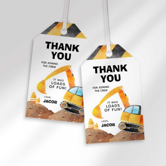 建築トラックバースデーパーティーメッセージカード ギフトタグ