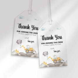 建築トラックバースデーパーティーメッセージカード ギフトタグ