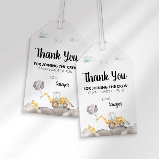 建築トラックバースデーパーティーメッセージカード ギフトタグ