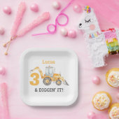 建築トラックバースデーパーティー紙プレート ペーパープレート (パーティー)